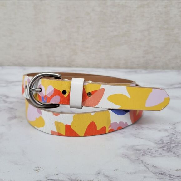 Fossil Floral Patterned Women's Leather Belt - Picture 1 of 12